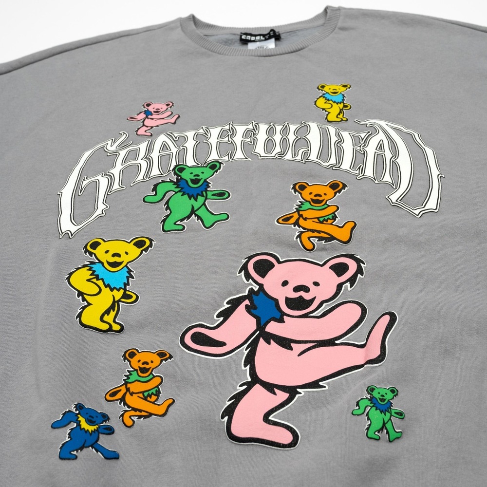 Grateful Dead Marching Dancing Bears Sweatshirt Gray Size XL Puff Print Dead